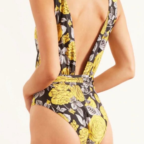 GANNI Floral Stencil One-Piece Swimsuit - Picture 4 of 11